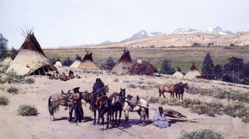  americano Pintura al %C3%B3leo - Entre los nativos americanos de las Indias Occidentales de las estribaciones Henry Farny